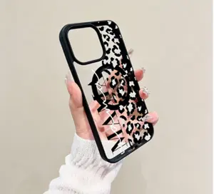 Leopard Print MAMA Pattern Clear Phone Case For IPhone 17/16/15/14/13/12/11/Air/ProMax/Pro/Plus,For Samsung Galaxy S25/S24/S23/S22/FE/Ultra, Acrylic+TPU Cover Y2K Matching Shockproof Fundas Para Cover De Creative