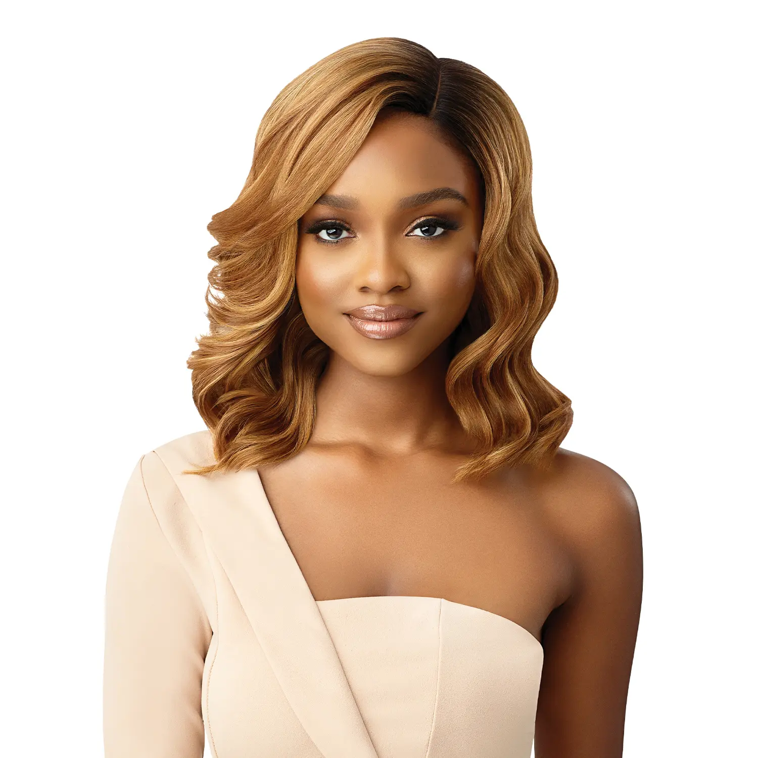 Outre Wigpop Dessy Wavy Layered Synthetic Full Wig, Ready to Wear & Glueless, Heat-Styling Friendly, No Glue Wig, Synthetic Wig
