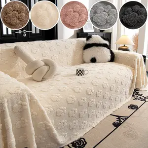 Pet-Resistant Durable Sofa Blanket, Style Winter Warm Plush Couch Cover, All-Purpose Reusable Furniture Protector