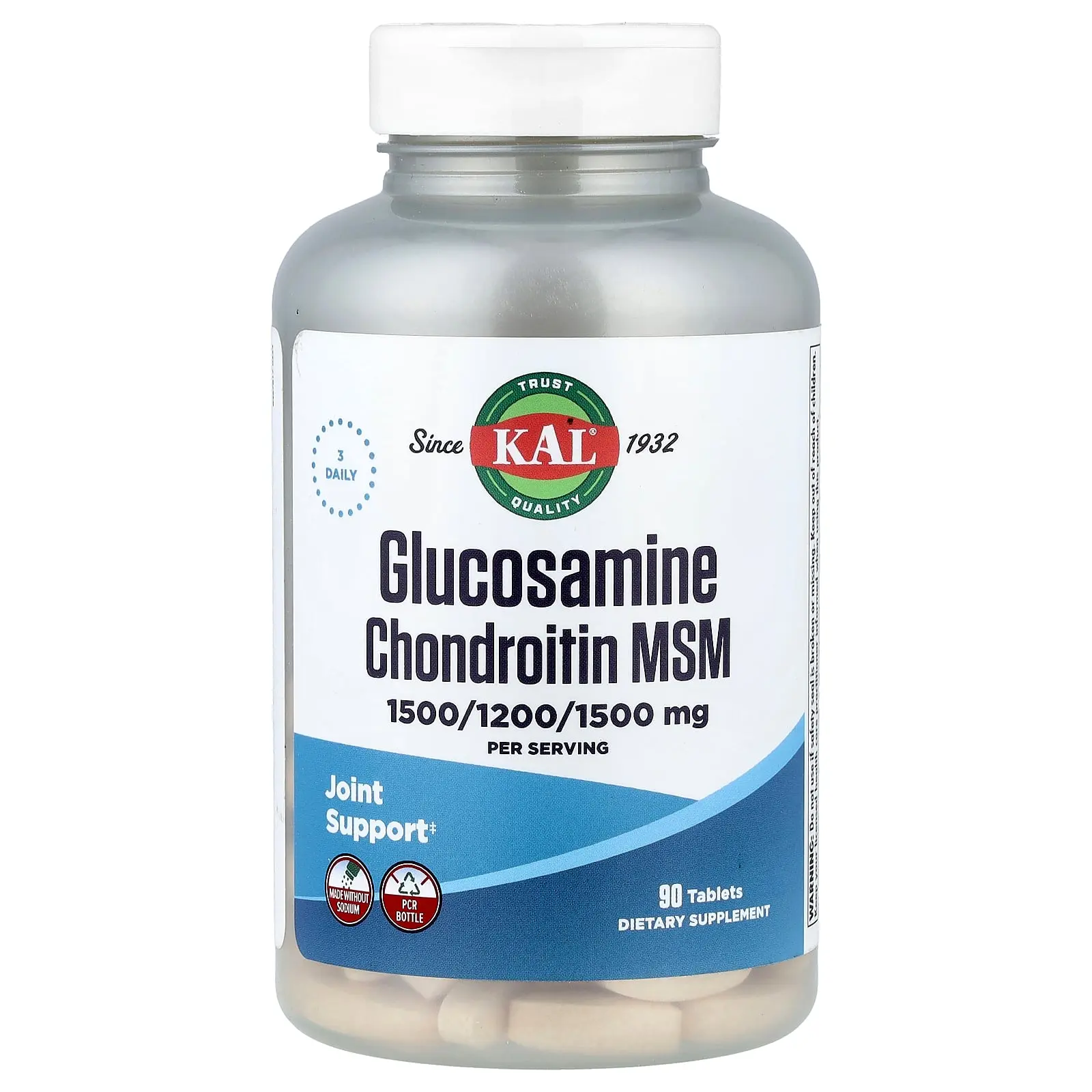 KAL Glucosamine Chondroitin MSM, 90 Tablets