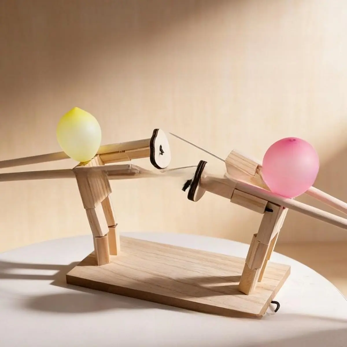 Handcrafted Wooden Sword Puppet Set for Family Interactive Play Party Favors