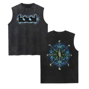 Unisex TOOL Vintage Washed Vest, Retro Print Sleeveless Shirt, Casual Regular Fit, Perfect Boyfriend Gift
