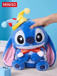 Disney Lilo and Stitch Mischief Circus Clown Plush Doll, 14-Inch Sitting Stitch Anime Figure Stuffed Animal, Kawaii Soft Plushie Room Decor, Cute Collectible Toy Gift for Kids, Teens, and Fans