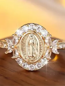 Women's Vintage Bohemian Style Engagement Ring, Bridal Rings, Vintage Rings Jewelry, Saint Mary Decoration, Daily Wear, Wedding Anniversary Party Gift, Valentine's Day Present, Boho Style Rings