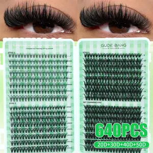 D Curl Fluffy False Eyelash Set, Beginner Tutorial Included, Reusable DIY Segmented Lashes, Soft Natural Mixed Lashes, 3D Eye Makeup, Natural Look Lashes