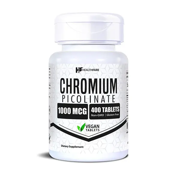 Chromium Picolinate 1000mcg, High Absorption Chromium Supplement, Supports Healthy Glucose Metabolism, Nutrient Utilization & Energy Production, Non-GMO, Gluten-Free, 400 Vegan Tablets, Made in USA