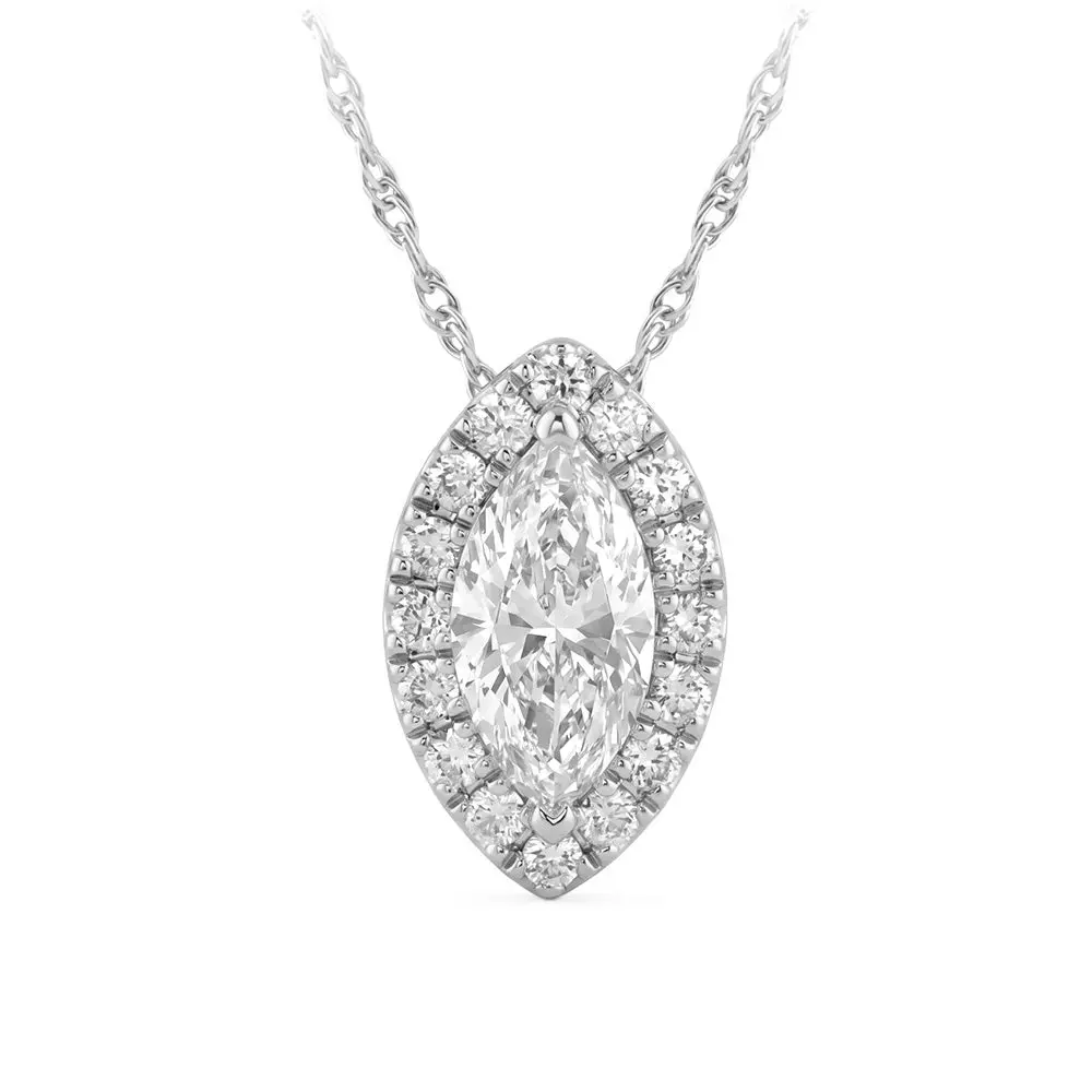 0.65ct 14K White Gold Lab Grown Diamond Necklace 18"