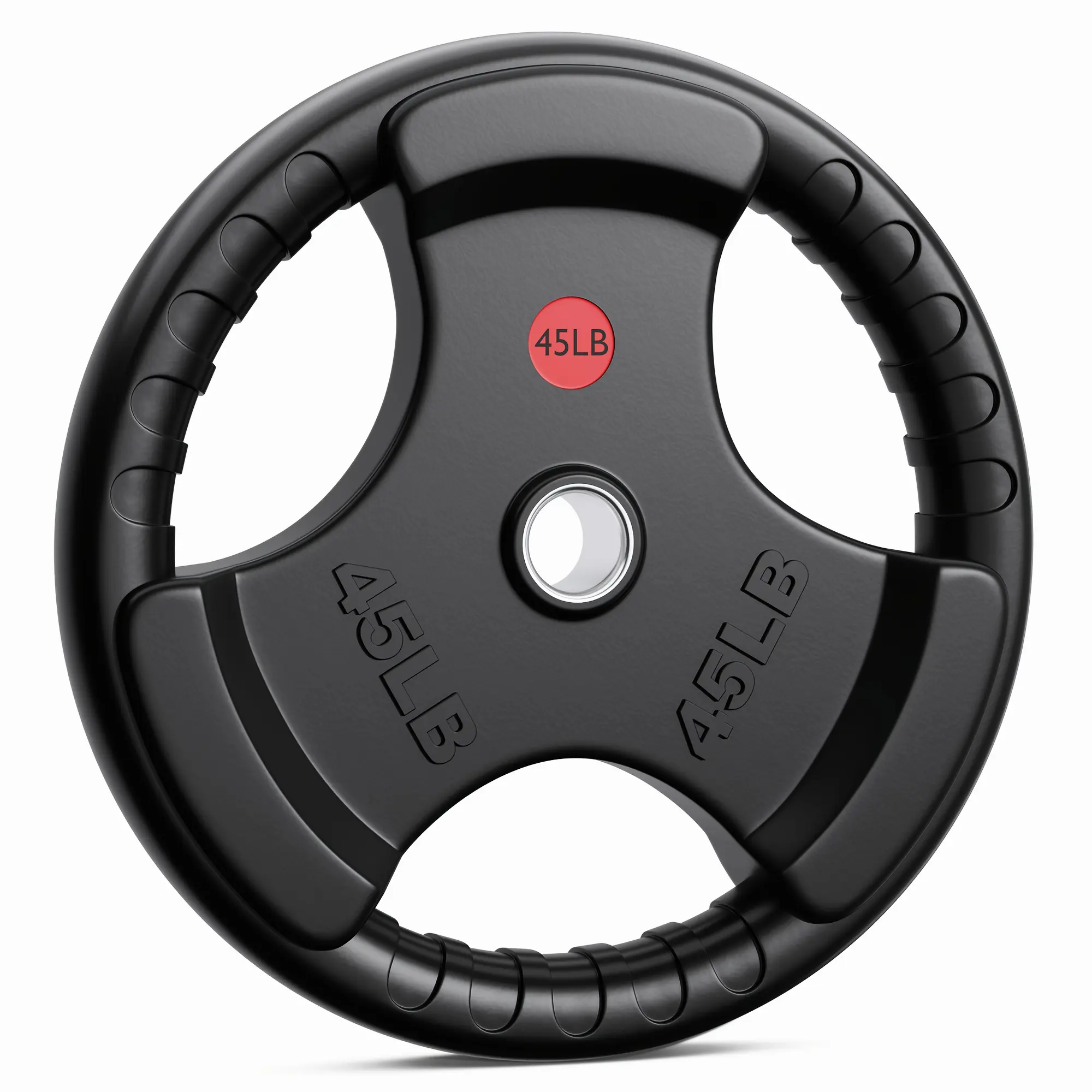 Bumper Plate, Rubber Coated Grip Disc, 2 Inch Rubber Weight Plates for Strength Training Precision Casting,  Weight Plates, Solid Iron Core & Ergonomic Grip, 10LB-45LB