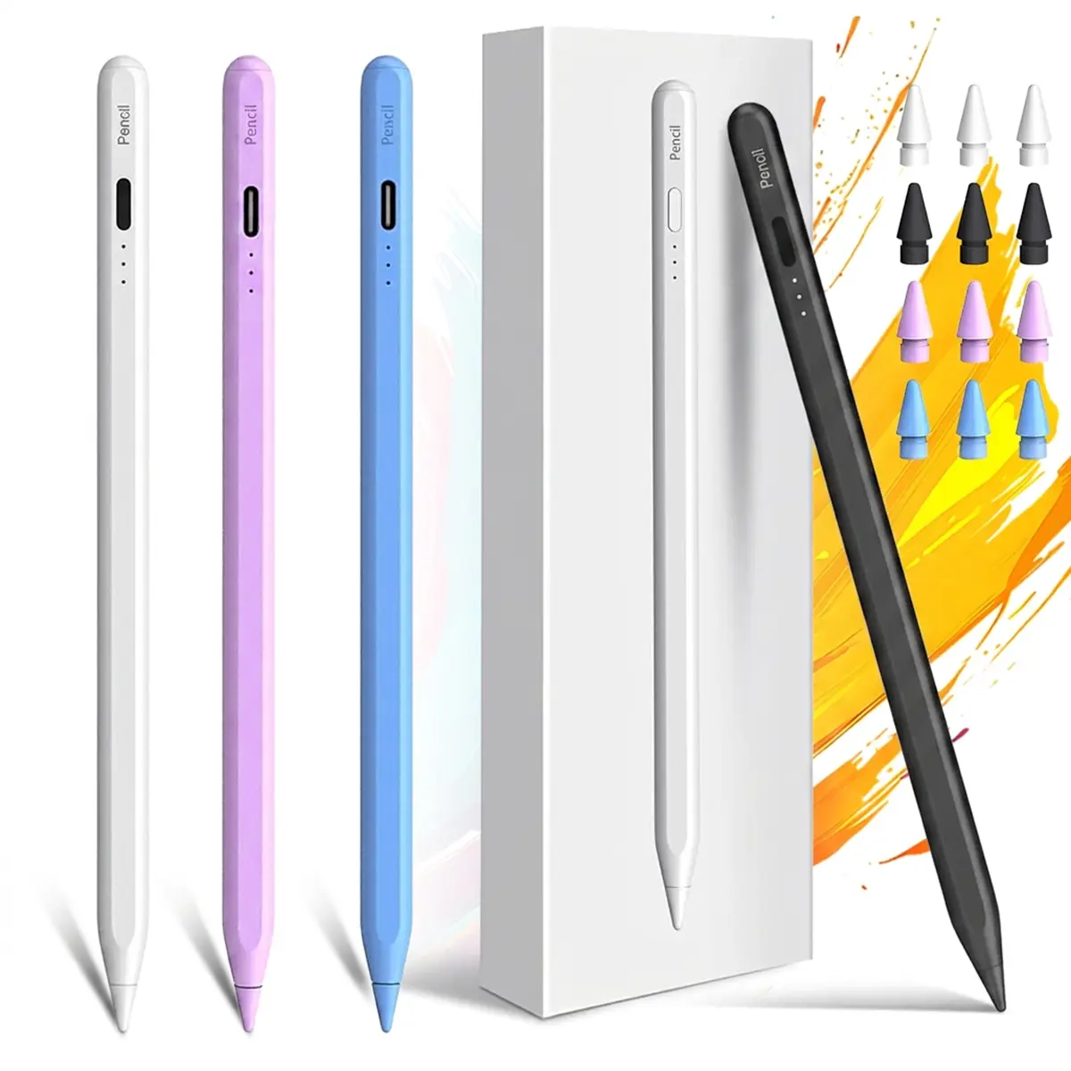 Stylus Pen 10 Mins Fast Charging iPad Pencil, with Palm Rejection, Tilt Sensitivity for iPad 6/7/8/9/10/11,Air 3/4/5/M2/M3, Mini 5/6, iPad Pro 11"/12.9"/M4