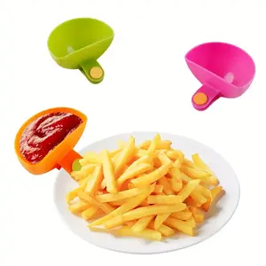 4 Piece Colorful Plastic Immersion Clips Bowl Plate Rack Kitchen Utensils, Kitchen Accessories, Sturdy Durable PP Material, Dishwasher Safe, Perfect for Chips Sauces Vegetables Outdoor Parties Gatherings