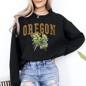 Oregon State Flower Sweatshirt, Crew Neck, Women's, Crewneck