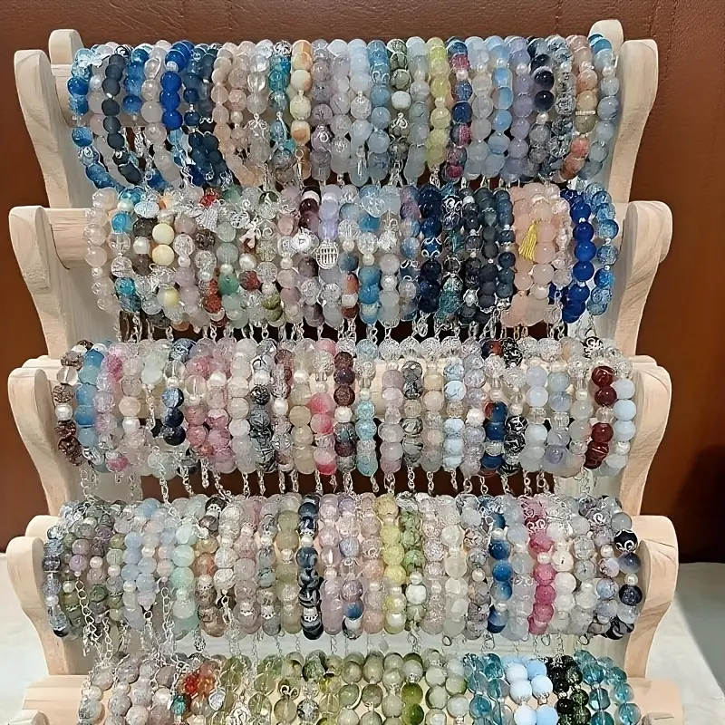 9pcs/19pcs Fashion Elegant Cute Girl Glass Bracelet Set, Adjustable Colorful Elastic String Bracelets, Valentine's Day Jewelry Wholesale, Flower Butterfly Mermaid Pendant Bracelet Set, Best Gift Choice for Girlfriend, for Teenager,summerwins