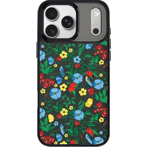 THE HOOD Floral Mood GoldenSnap Magnetic Interchangeable Protective Phone Case Compatible with MagSafe, Cute Pink Heart & Bow Print Case for iPhone 17 Pro Max / iPhone 17 Pro / 17 / Air / 16 Pro Max / 16 Pro / 15 Pro Max / 15 Pro