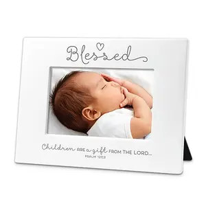 212 MAIN Rectangular Resin 6x4 in. Blessed Quote Photo Frame - Parents Gift for Baby & Maternity Furniture Accent Decoration, Baby Decor