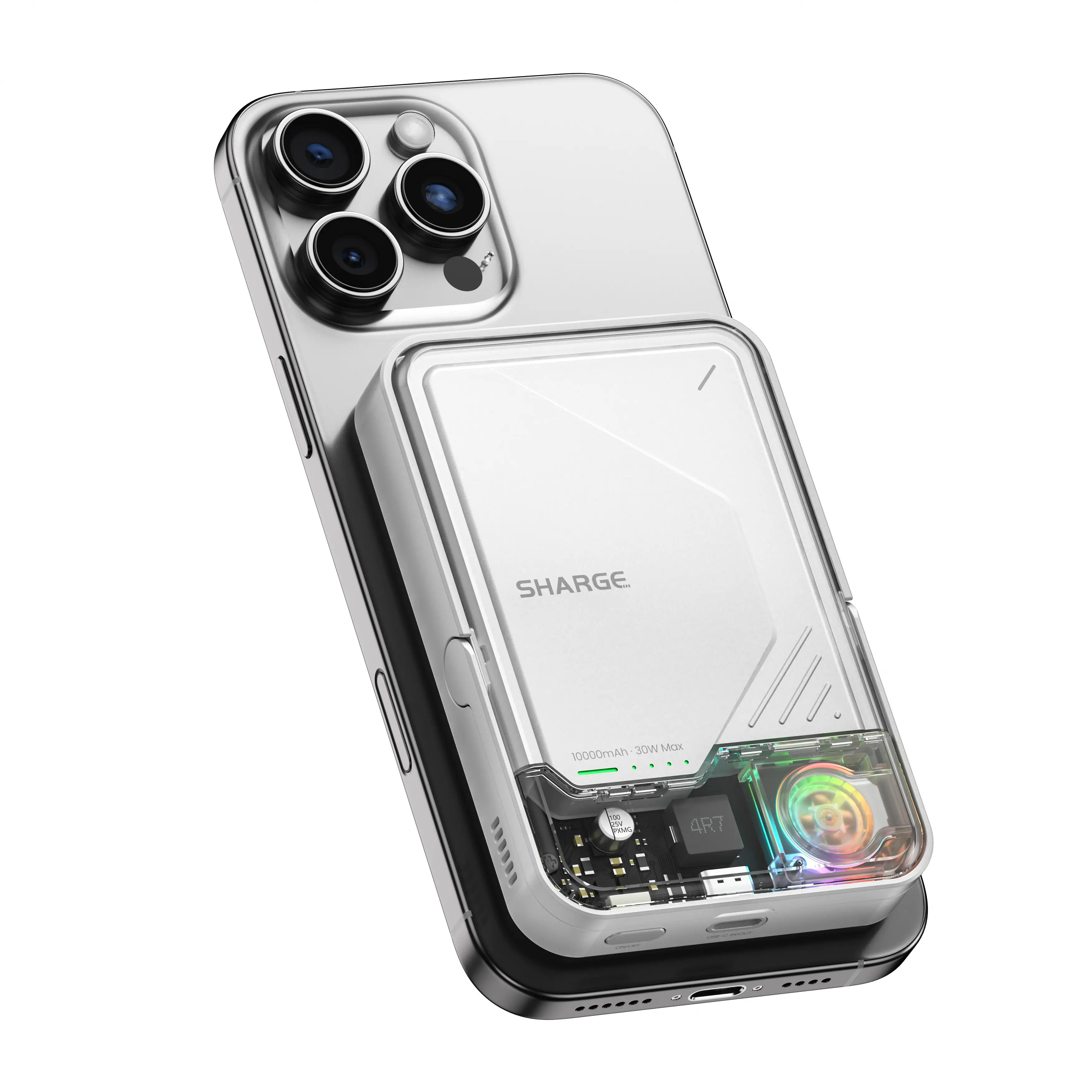 SHARGE ICEMAG 2 Power Bank, 15W Qi2 MagSafe Charger, 10000mAh Battery Pack with Foldable Stand, Compatible for iPhone 16/15/14 Series, Galaxy Pixel