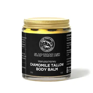 Manuka Honey Tallow Body Balm - Nourishing Organic Butters, Oils & Beeswax For Elbows, Knees And Other Dry Areas (Chamomile, 6 oz)
