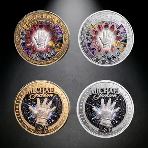 King of Pop Challenge Coin, Retro MJ Metal Coins, Iconic Glove Signature Commemorative Collectible, Music Fan Gift