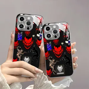 Makabelico chost cartel del norte Pattern Luxury Electroplated hd Glass iphone case applicable for iPhone 16ProMax 15 14 13 12 11 Plus cases fully wrapped edges drop resistant new style protective case urban sophisticated phone case high-end feel woman