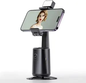Auto Face Tracking Tripod for Phone,No App Required, 360° Rotation Stand Holder for Video Recording for Influencer Content Creator Vlogging Kit AI Phone Gimbal Stabilizer (Black) Accessories Selfie