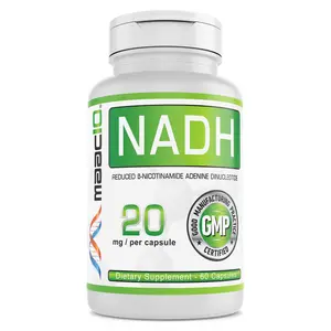 MAAC10 NADH 20mg Boost NAD+ Enteric Coated for Superior Absorption for Energy & Focus Support 60 Vegan Capsules Healthcare GMP Certified