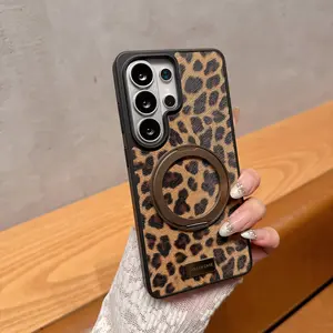 Samsung Galaxy S26/s25/s24 Protective Case, Leopard Print Design, Magnetic, Lightweight & Thin Protection Cover, Stylish Phone Accessory