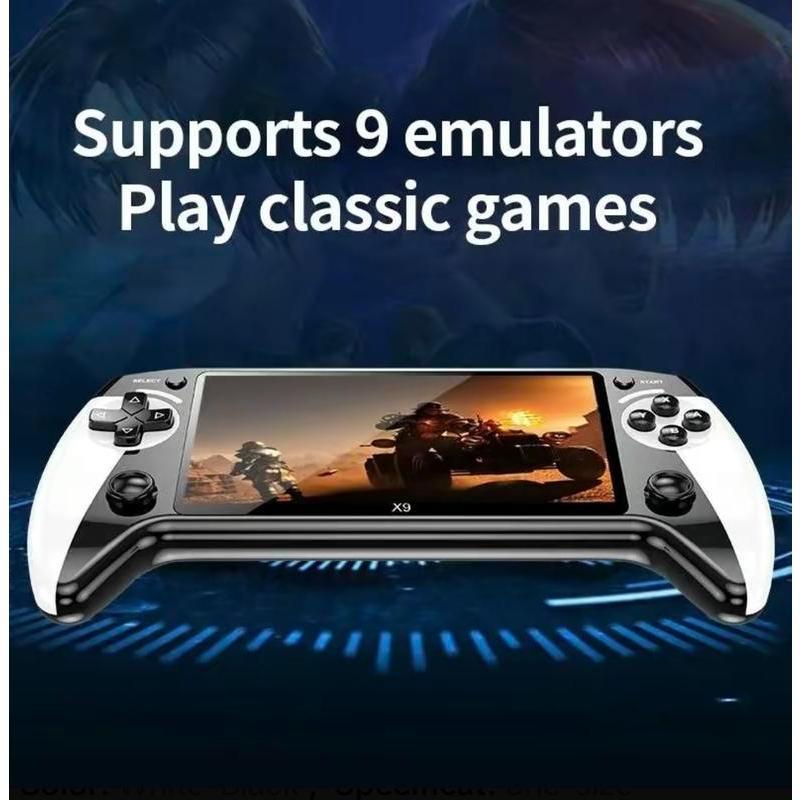 X9 Handheld Game Console with 10 Preloaded EmulatorGames 5.5-inch Display Portable Travel Friendly ProtectiveCase Low Power Usage White Color