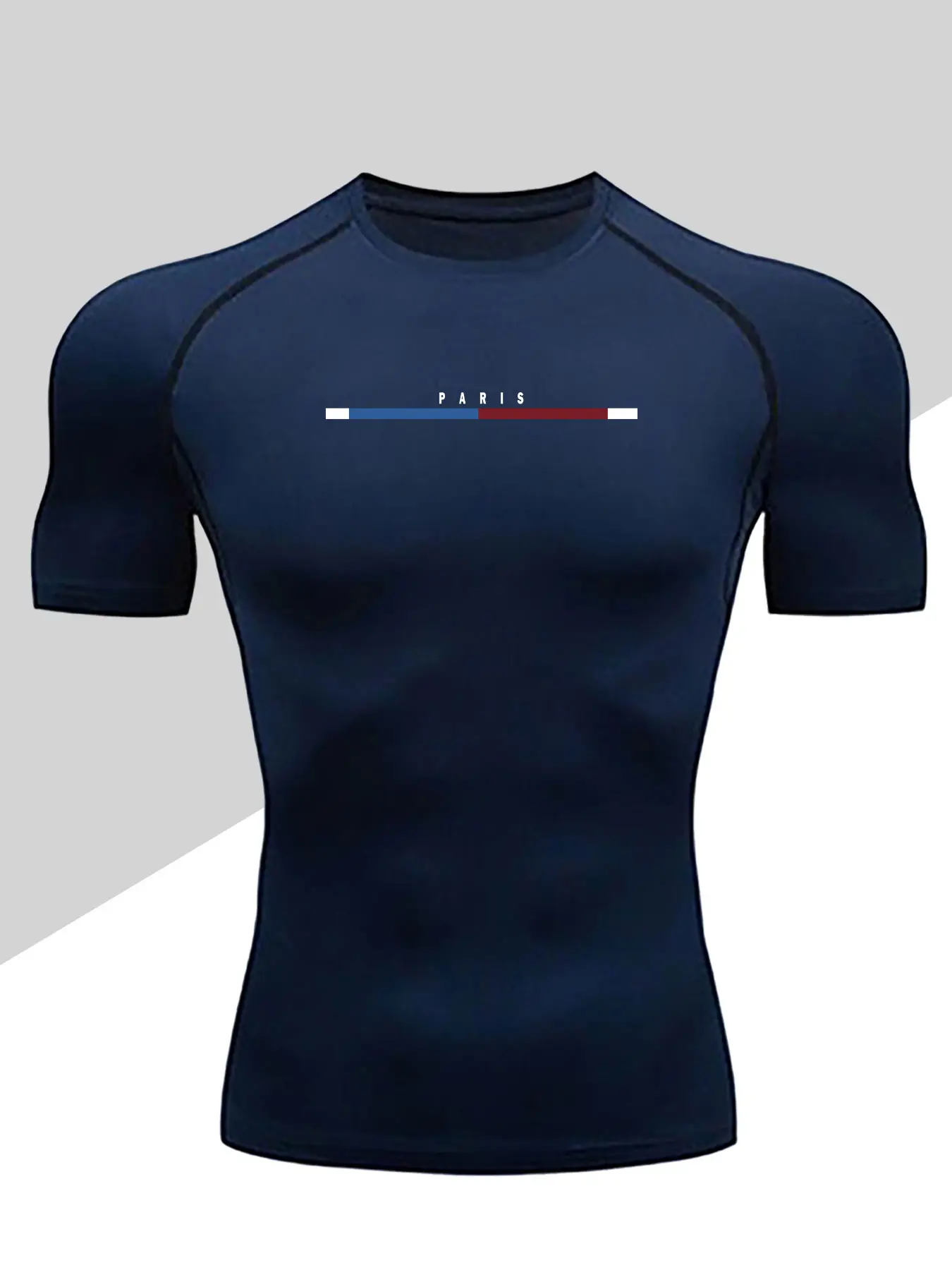 Men's Dragon Print Compression T-Shirt, Quick-Dry Breathable Stretch Fabric, Tight-Fitting Short Sleeve Top for Fitness and Outdoor Activities
