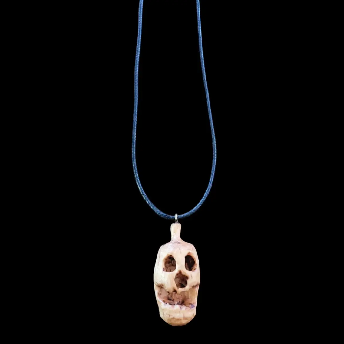 Carved jack-o-lantern necklace