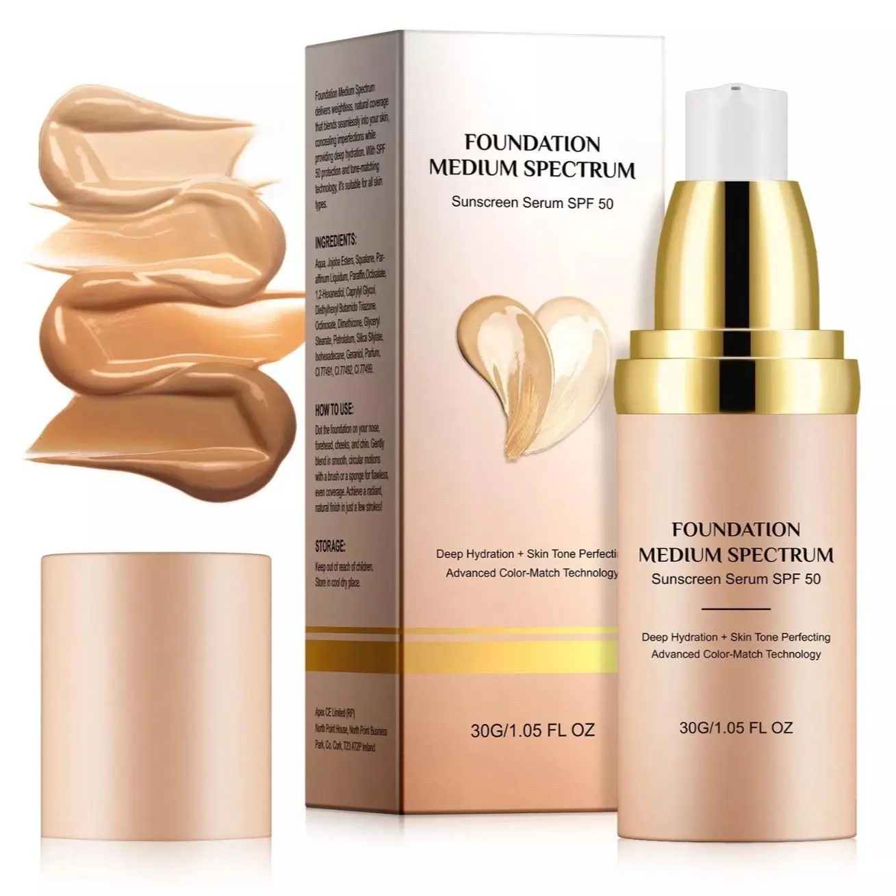 Colour Changing Foundation Liquid | 4-in-1 Oil-Free BB Cream Makeup | Nude Face Finish | Medium Spectrum