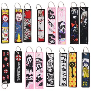 Horror Movie Webbing Keychains | Chucky/Scream/Resident Evil Halloween Keychain Lanyards