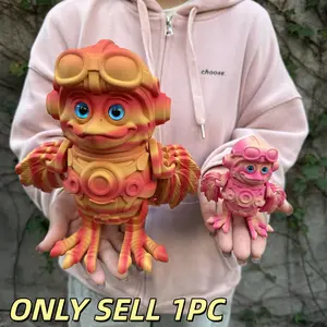 3D Printed Chicken Pilot Statue Figurine, Collectible Figurine, Articulating Animal Figurines, Home Decor with Realistic Eyes, High Precision Moveable Joints, Christmas Gift, Any Occasion