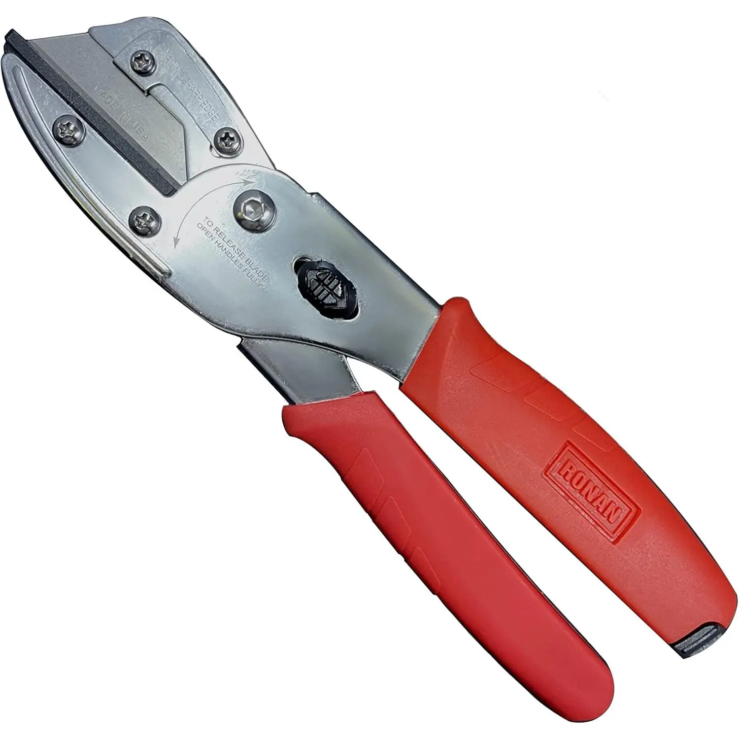 Multi-Cut Quick Change Utility Cutter - Razor Sharp Hand Tool with Offset Pivot, 3 Blades for Professionals, Cuts Through Wood, Cable, Carpet, Laminate Tile, Vinyl, Rubber, Fiber Glass, Drywall, Ceramic, Eliminates Fraying