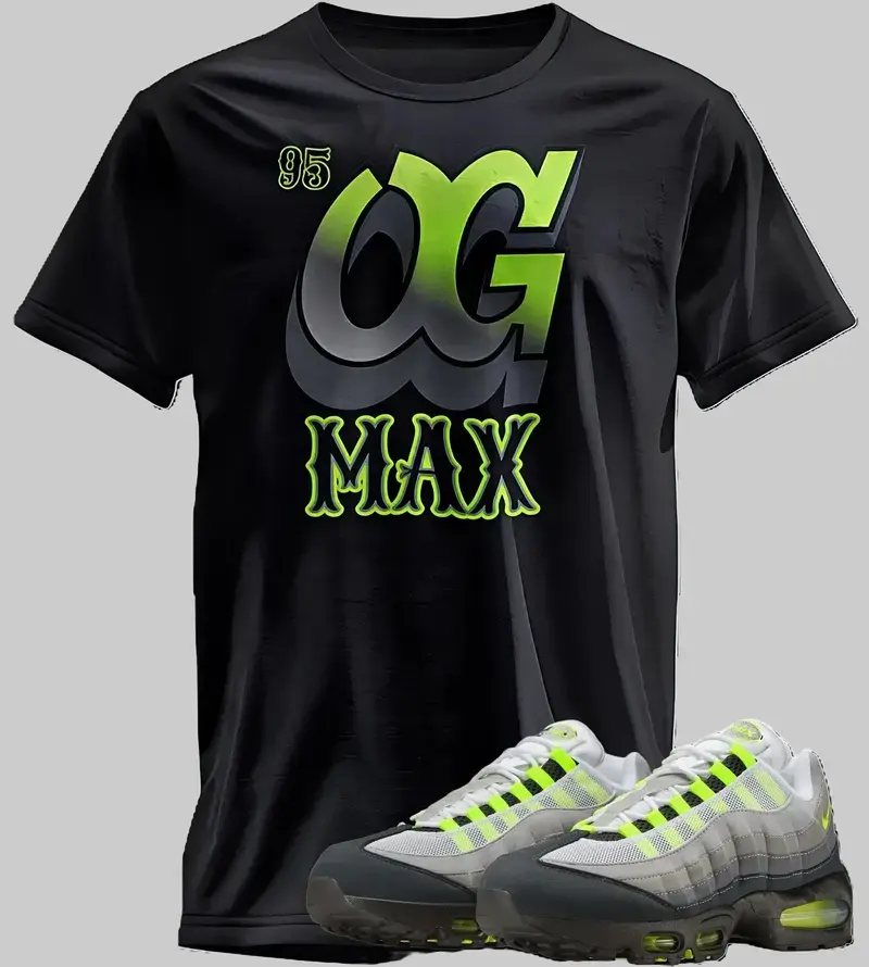 AM 95 OG NEON Big Bubble Match T Shirt, 95 OG Max Graphic Tee, 90s Hip Hop Tee, Gift For Women and Man Unisex T-Shirt, Cozy Gift