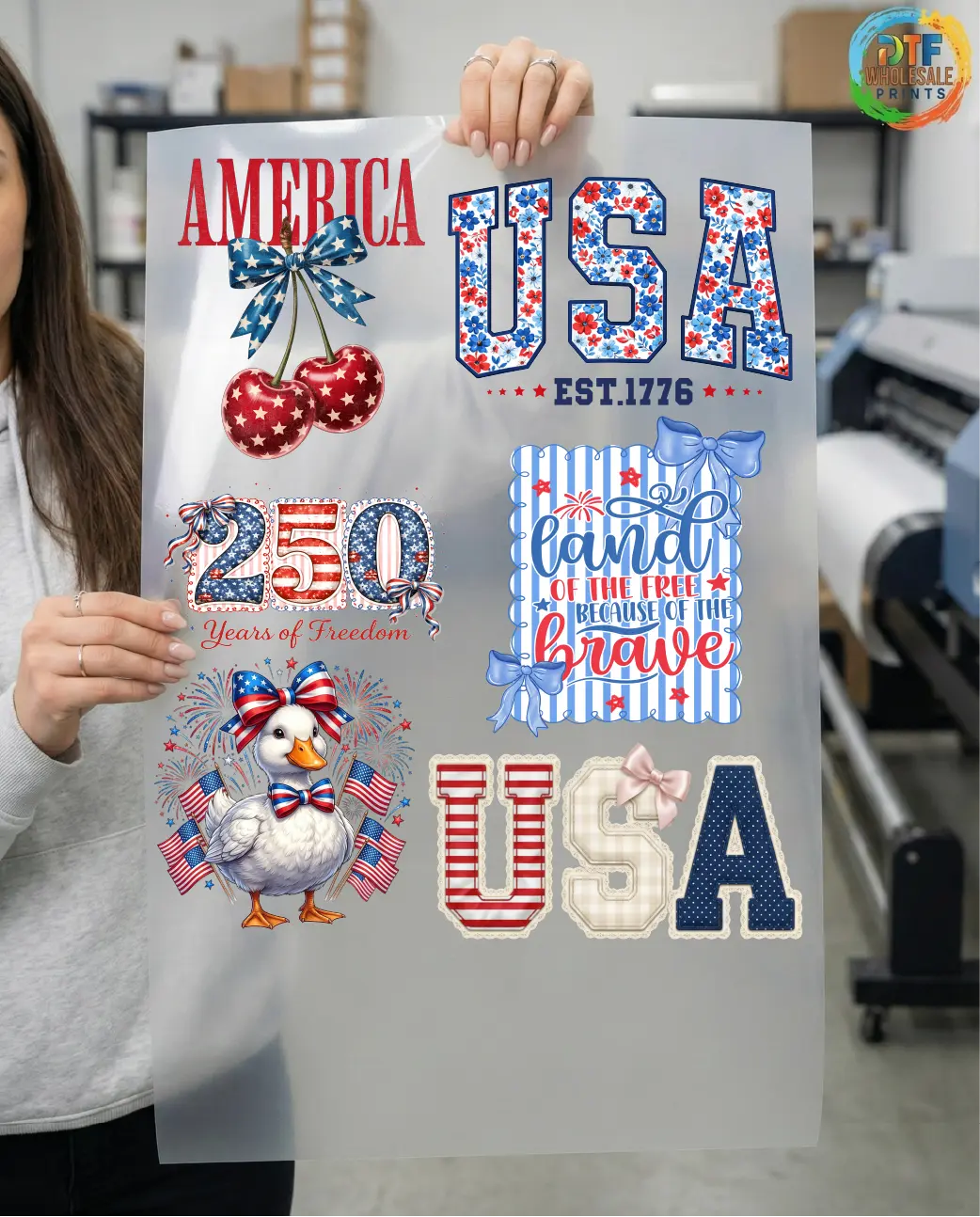 6PCS Designs 4th Of July Sheet, 4th of July Gang Sheet, America DTF Transfer, USA Ready For Press Designs, Independence Day Heat Transfer WS-29