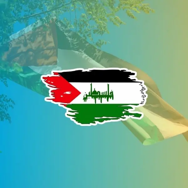 Palestine Flag Sticker, Waterproof Vinyl Decal, Laptop Car Water Bottle Bumper Window Helmet Sticker
