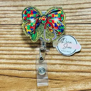 Autism Medical Bow Badge Reel