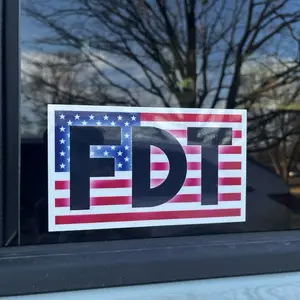 FDT American Flag Patriotic Bumper Sticker 3.5x6