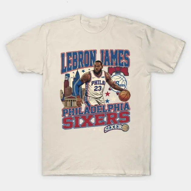 LeBron James Sixers T-Shirt,  Vintage Philly Basketball Fan Graphic Tee