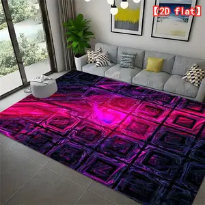 2D flat abstract block pattern, vibrant colors. Carpet, living room carpet, washable living room carpet, washable living room flannel carpet