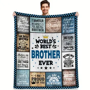1pcs Gifts For Brother Adult, Birthday Gifts For Brother From Brother Sister, Gifts For My Brother, Brother Gifs For Fathers Day Christmas, Brother Blanket-280GSM