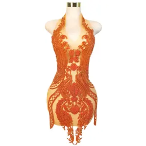 Elegant Formal Applique Bodice with Crystal Beads Handmade Luxury Mesh Decoration for Bridal Prom and Evening Gowns Custom Beaded Clothing Accessories