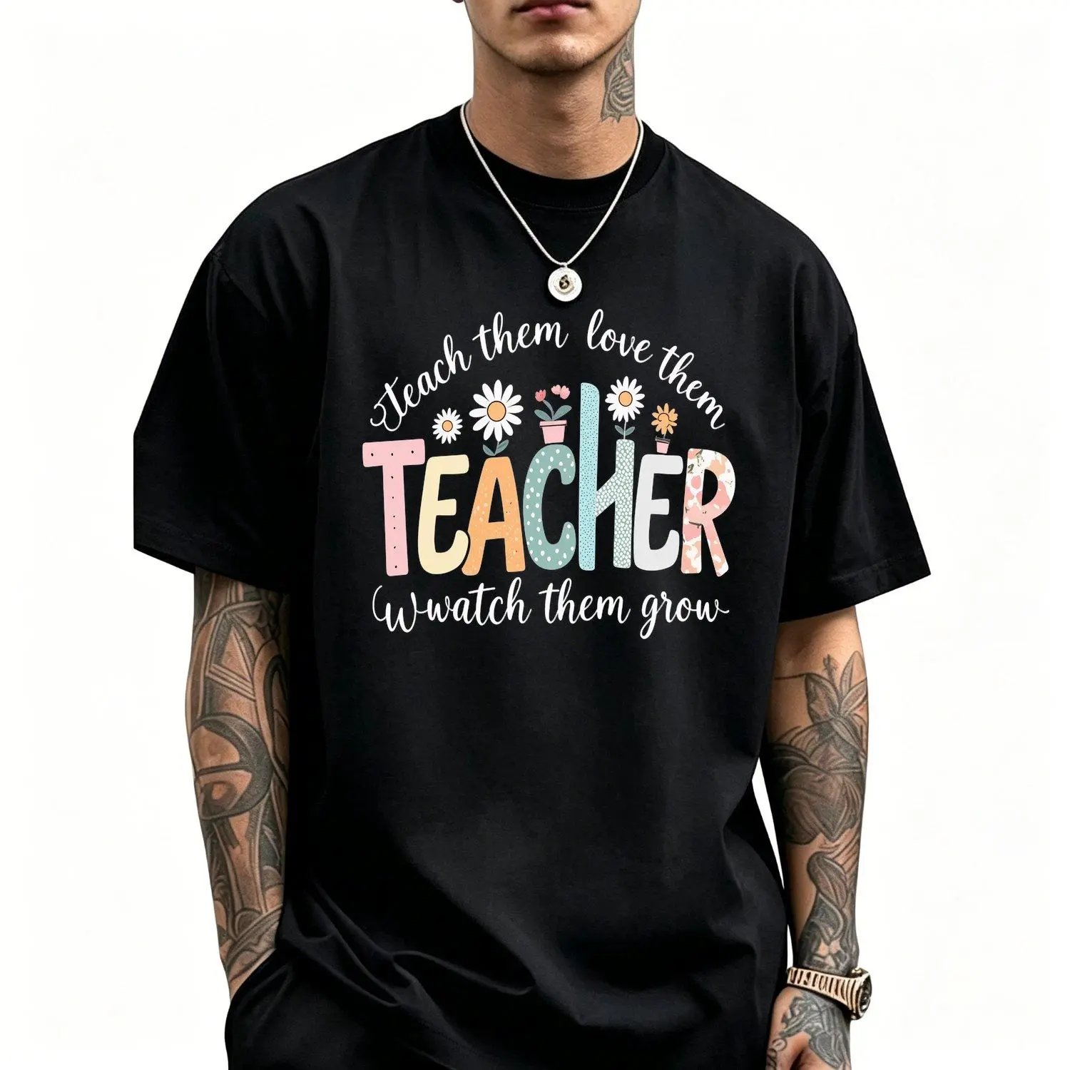 Casual Short Sleeve T Shirt Teacher Graphic Tee Round Neck Comfortable Breathable Design Perfect for Everyday Spring Summer Gift for Teachers Stylish