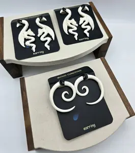 Bone carved Earrings