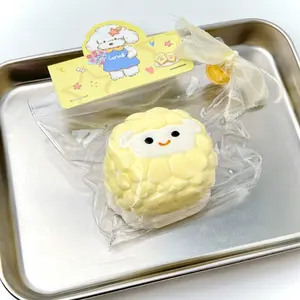 【Buy 3 get 1 free】Yellow Sheep Cake tabba squishies kidstoysFood-Grade Silicone Slow-Rising Rebound Squishy Fidget Toys for Stress Relief - Soft Squeeze Toys with Thick Creamy Slime Texture, Handmade Non-Toxic Sensory Toys