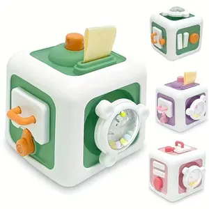 6 in 1 Busy Cube, 1 Count Montessori Sensory Toys Shape Sorter for Fine Motor Skills, Lightweight Travel Activities Learning Toys for Gifts