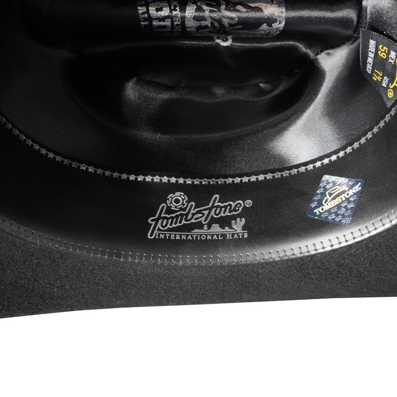 Tombstone Roper 10X Black Finest Wool Cowboy Hat Style 4.25" Brim 4.75" Short Crown Texana Cowboy Hat Sombrero