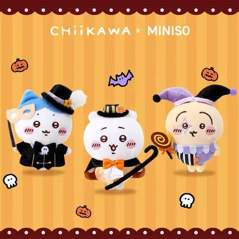 MINISO Chiikawa Fantasy Circus Small Unisex Synthetic Soft Stuffed Charm Keychain - Cute Hachiware, Usagi Cartoon Character Friends Doll Pendant, Bag Charm, Halloween Decoration, Gift for Anime Lovers