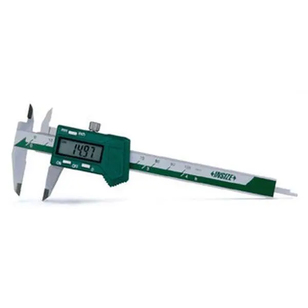 Insize Metal Digital Display Calipers, Stainless Steel Jaw Precision Tool - Model 1111-75A, 0-3" Range, 0.0005" Resolution, 0.0008" High Accuracy, 1.181" Jaw Length