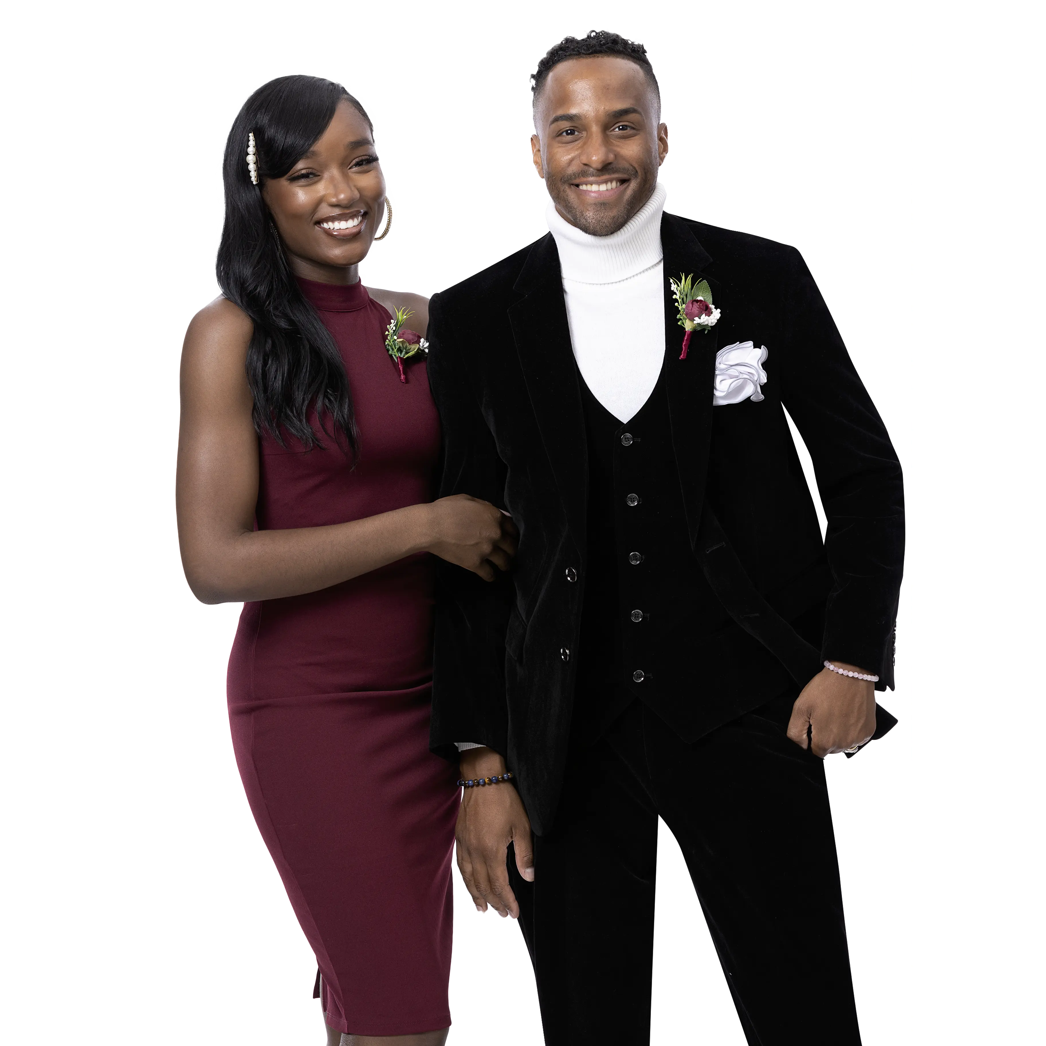Velvet 3-Piece Regular Fit Fashion Suit - Black