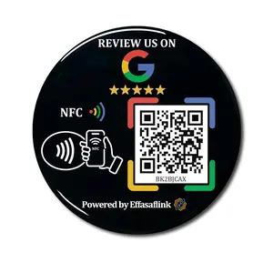 Google Review Epoxy Sticky Card, Table Glue Card, Google Review Tap Tag, Google Review Sign, Boost Customer Reviews, Tap NFC & Scan QR Code, For iPhone & Android